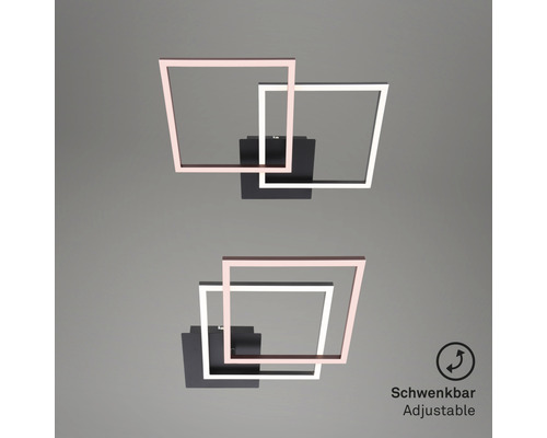 Modern taklampa med vridbara, kvadratiska ramar