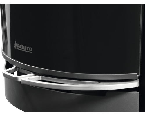 Detalj av en Aduro vedspis med handtag