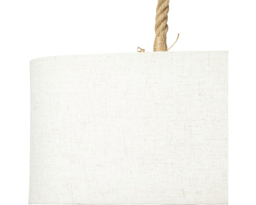 Detaljbild av en hänglampa med kabelupphängning och lampskärm