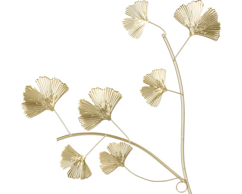 Dekorativ väggdekoration med ginkgoblad i metall
