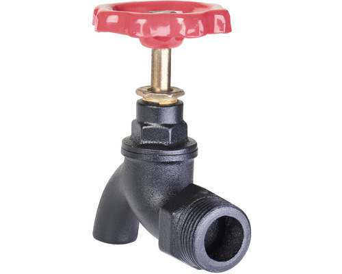 Hörnkran med rött handtag för vattenledningar