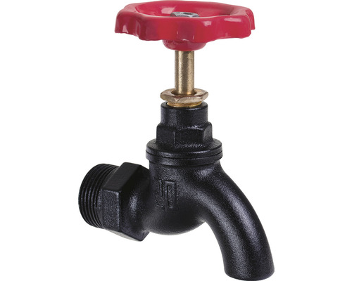 Ventilkran med rött handtag