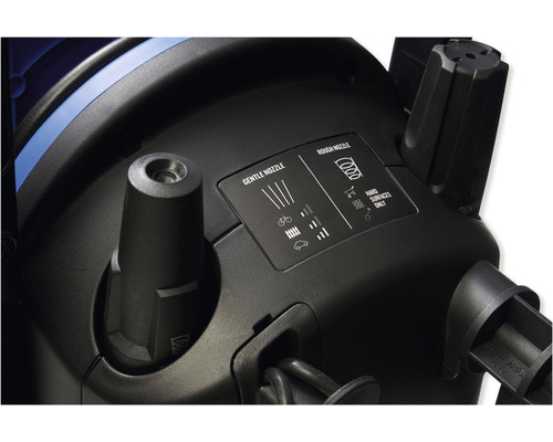 Munstycke för högtryckstvätt med symboler för skonsam och grov rengöring