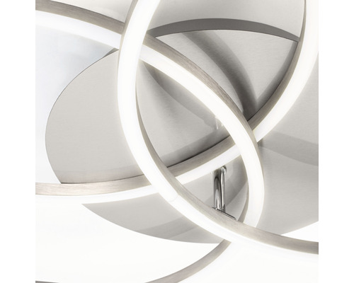 Närbild av en LED-taklampa med runda element