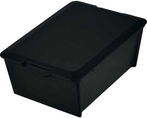Svart förvaringslåda med lock