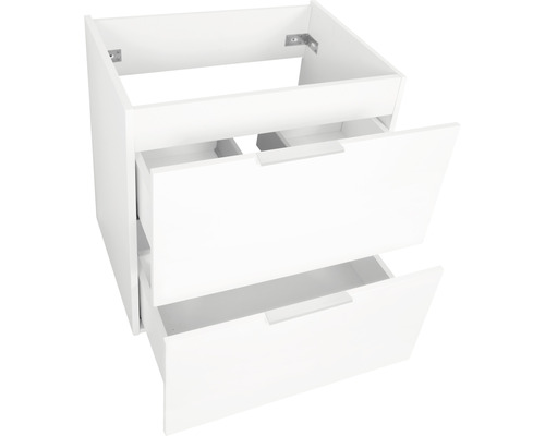 Vitt underskåp för tvättställ med två lådor