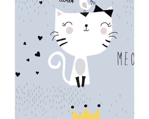 Dekorativt mönster med katt, fågel, hjärta och krona