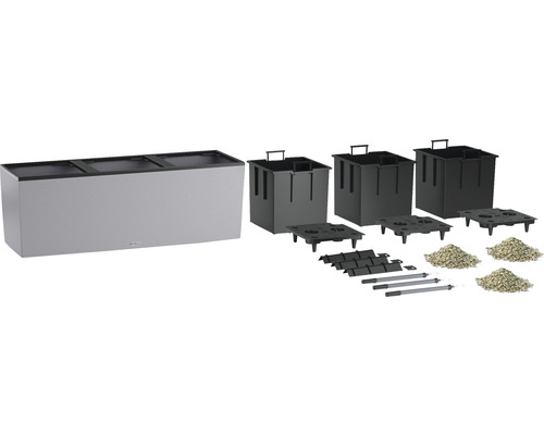 Pallkrage med planteringsinsatser, bevattningssystem, substrat och tillbehör