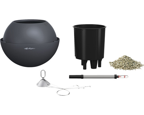 Komplett set växtbehållare med insats, vattennivåindikator, lecakulor och överloppsrör