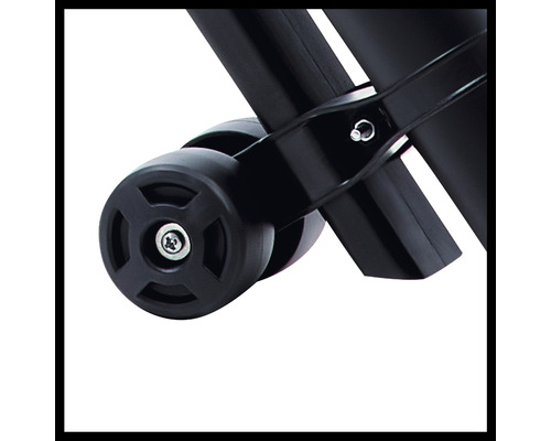 Närbild av en uppsättning hjul med fäste