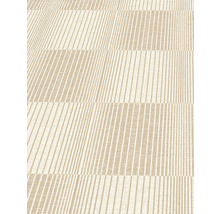 Beige golvbeläggning med randigt mönster.