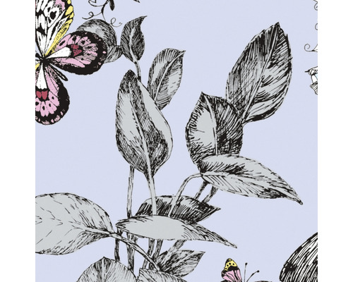 Tapet med blad och fjärilar