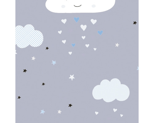 Mönster med moln, hjärtan och stjärnor