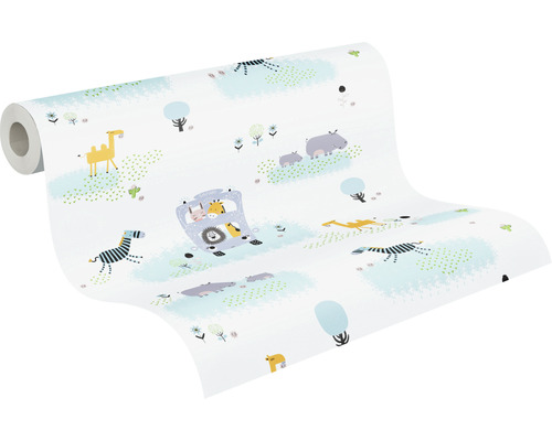 Tapetrulle med djurmotiv för barnrum