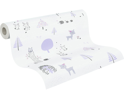 Tapetrulle med djurmönster för barnrum