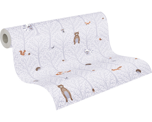 Tapetrulle med träd- och djurmotiv