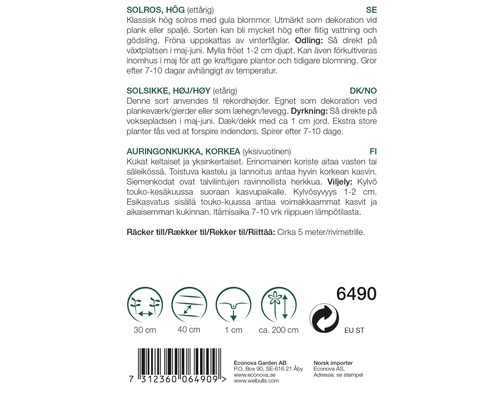 Information om odling av solrosor