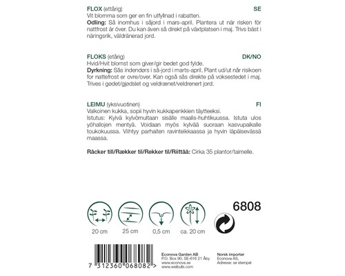 Information om sådd och odling av blommor