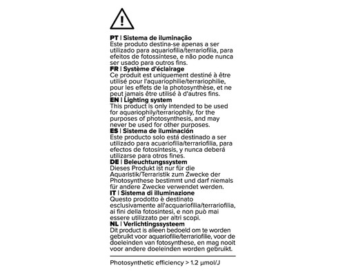 Information om belysningssystem för akvaristik och terrarium