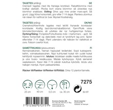 Information om tagetes, planteringsanvisningar och företagsinformation