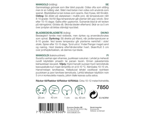 Information om mangoldodling och skötsel