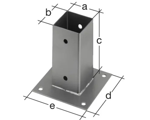 Stolpfäste med måttangivelser