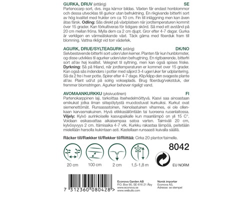 Information om gurksorter, planteringsanvisningar och skördetips