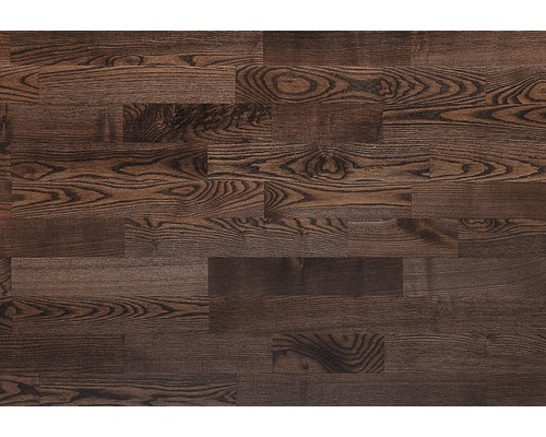 Närbild av ett mörkt trägolv.