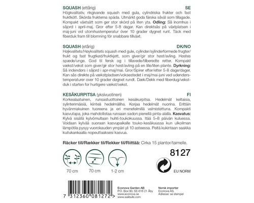 Information om odling av squash