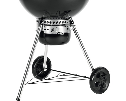 Klotgrill med hjul och höjdjusterbar ventilation
