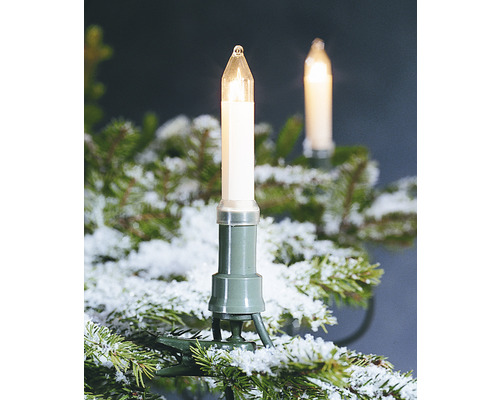 Julgransslinga KONSTSMIDE 16 varmvita klara lampor belysningslängd 1050cm IP44 Julgransljus med klämma på grangren