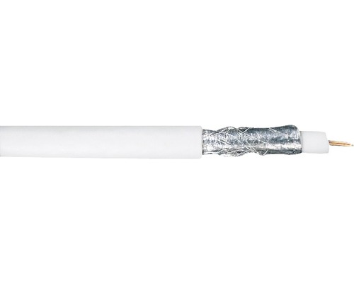 Koaxialkabel HSB 75 Ω, 1,1mm² 50m för DVB-T/DVB-C/DVB-S/radio vit Koaxialkabel