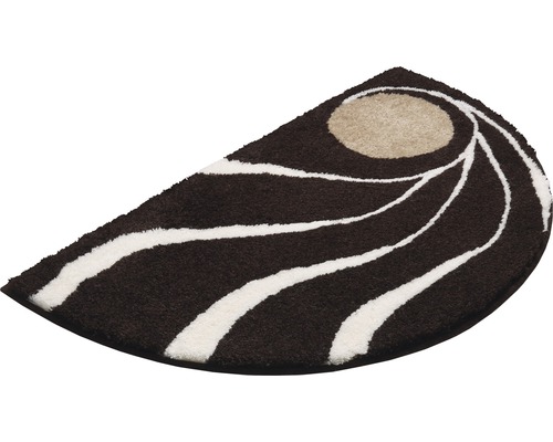 Halvrund badrumsmatta med mönster