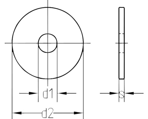 Teknisk ritning av en bricka med måttangivelser.