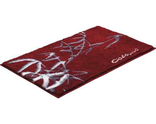 Röd matta med bambumönster