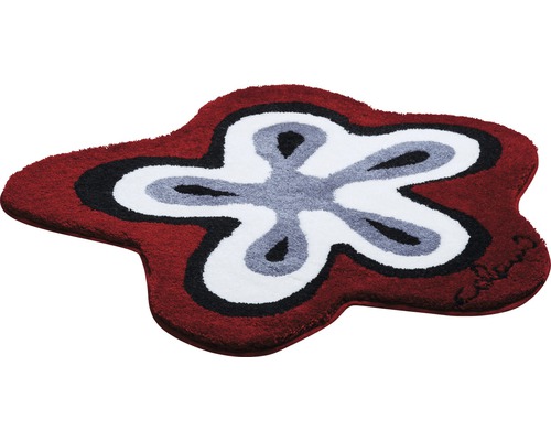 Blomformad matta med mångfärgad design