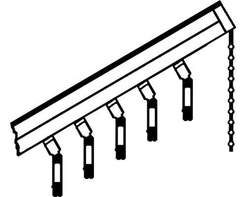 Skena med flera upphängningar och kedjedrag