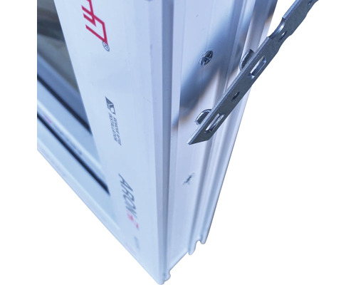 Detalj av fönster med monteringsfäste