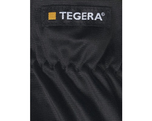TEGERA logotyp på svart tyg
