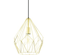 Gyllene hänglampa med geometrisk tråddesign