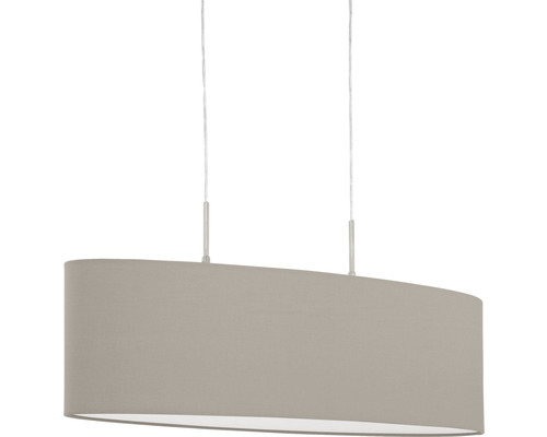 Oval hänglampa med tygskärm