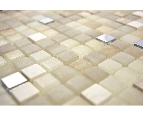 Närbild av en mosaik med fyrkantiga stenar