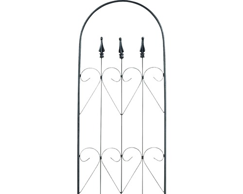 Trädgårdsgrind i metall med hjärtmönster för klätterväxtstöd