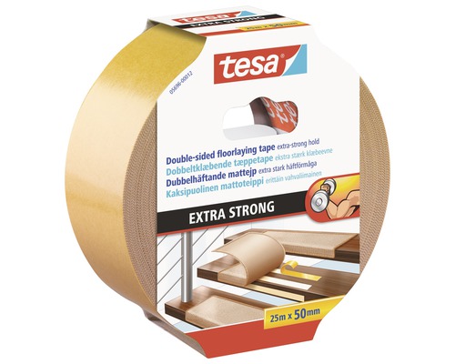 Tesa dubbelsidig golvtejp extra stark, 25 meter gånger 50 millimeter