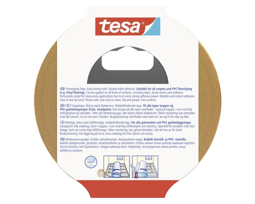 Tesa golvläggningstejp för alla mattor och PVC-golvbeläggningar