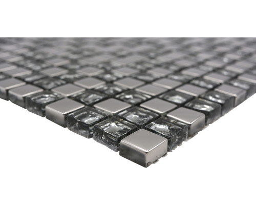 Mosaikplatta av glas och metall