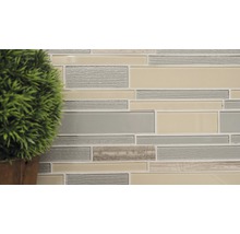 Mosaikplatta med glas- och stenelement
