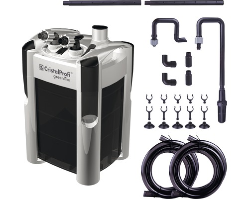 Akvariums ytterfilter med tillbehör