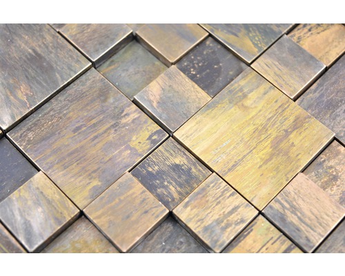 Fyrkantiga mosaikplattor av metall