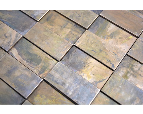 Rektangulära mosaikplattor av metall